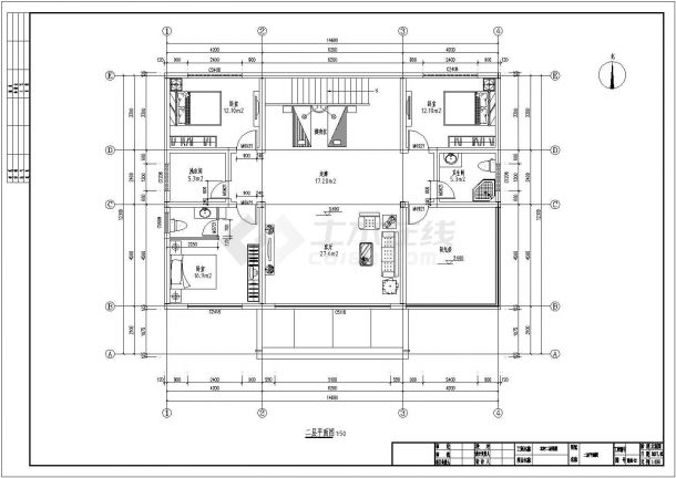 新农村二层钢结构别墅施工图纸（标注详细）-图二