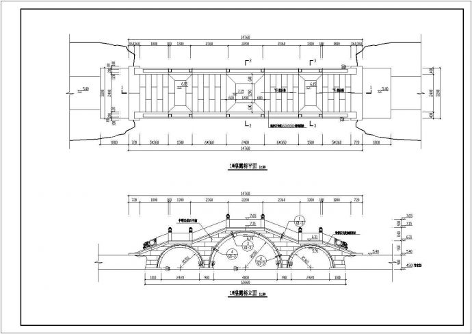 某工程景观古桥园林CAD设计施工图纸_图1