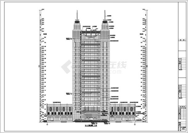 某21层银行办公楼建筑和结构设计cad施工图-图一