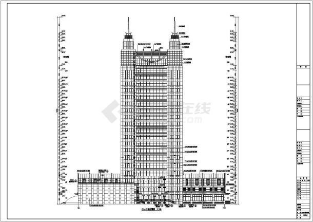 某21层银行办公楼建筑和结构设计cad施工图-图二