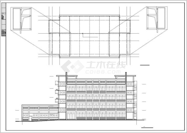 某地四层框架结构综合教学楼建筑设计施工图-图一