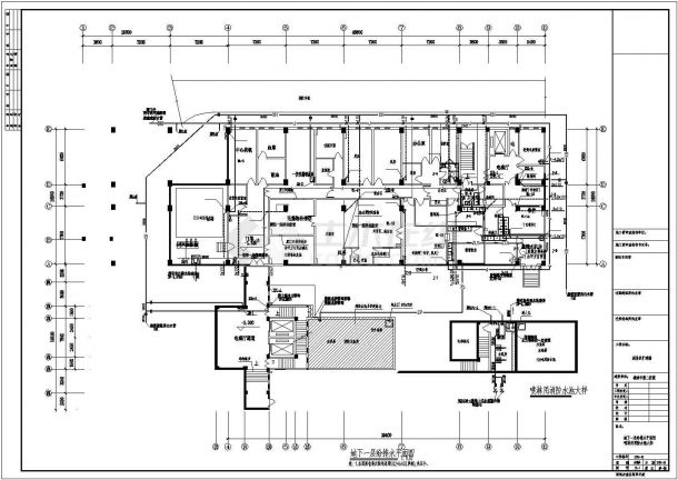 福清市第二医院五层给排水施工图纸-图二