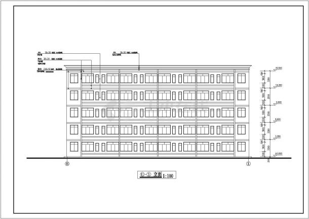 某地区教职工宿舍楼全套cad设计施工方案图纸-图二