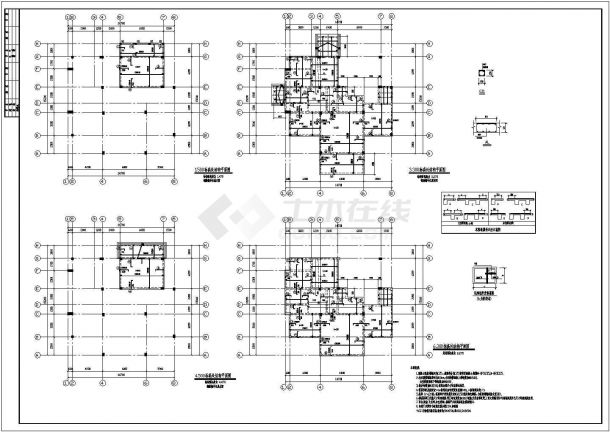 某地二层框架结构独立别墅结构施工图-图二