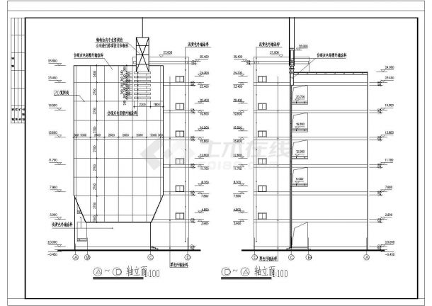 某地区全套教学楼建筑施工CAD图-图一