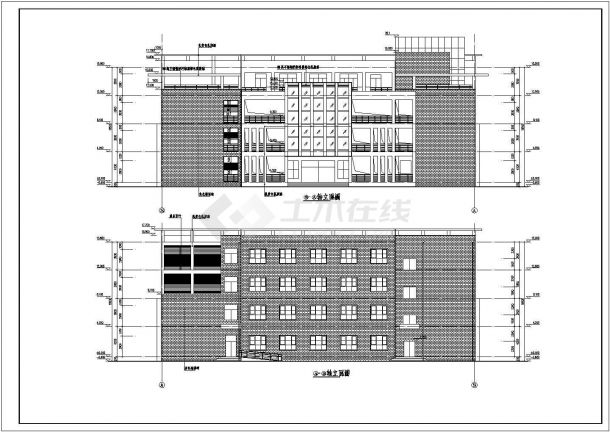 某地4层框架价格学习教学楼建筑设计扩初图-图二