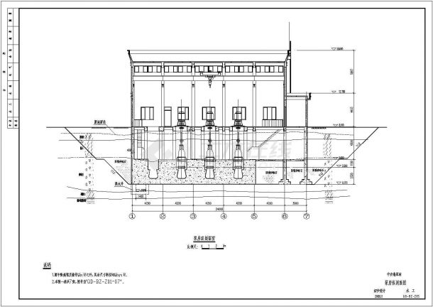 中沙港泵站（排涝泵站）初步设计阶段结构布置图-图二
