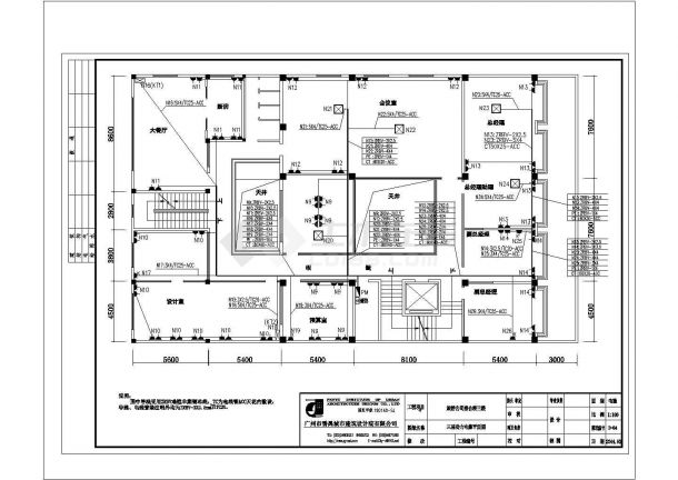 旅游公司三楼全套电气设计施工CAD图-图一