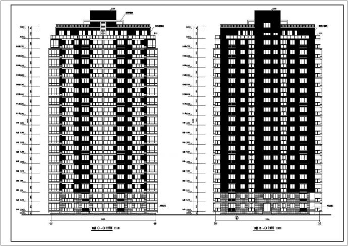 黄金海岸高层住宅楼cad设计施工图纸_图1