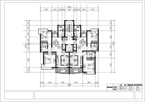 经典高层住宅楼cad平面施工设计图纸-图二