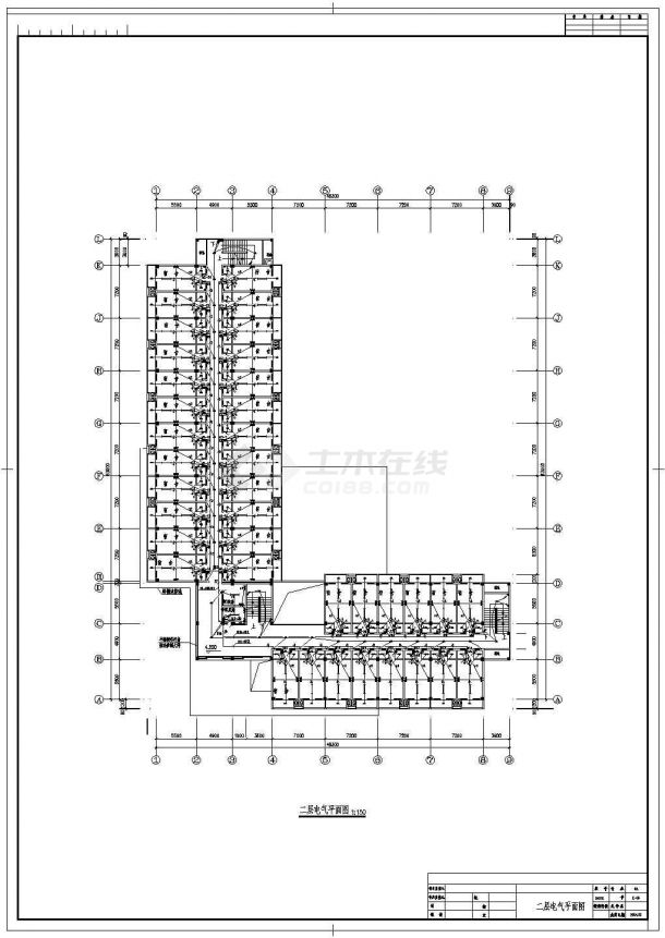 办公楼电气施工设计方案CAD全套平面图纸-图二