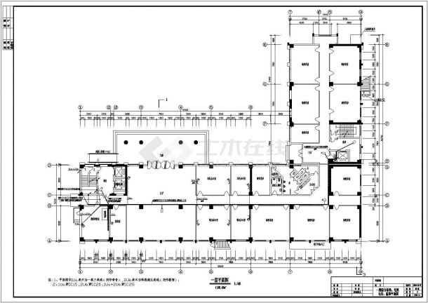 办公楼电气施工及设计方案CAD全套平面图-图一