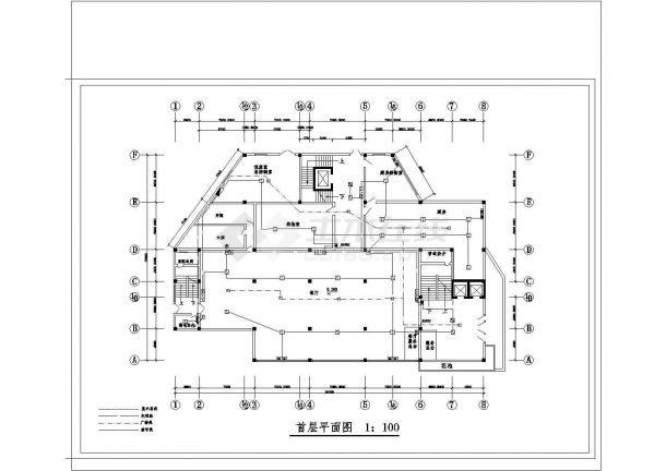 综合楼消防全套电气设计施工CAD图-图二