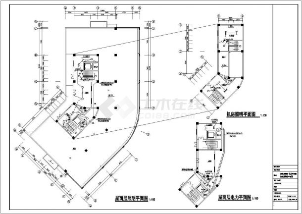 高层综合楼动力全套电气设计施工CAD图-图一