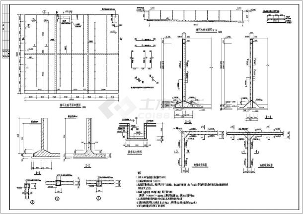 某地框架结构泵房结构设计施工图纸-图二