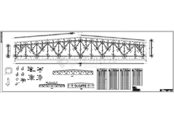 某36米跨钢桁架屋架结构设计施工图-图一
