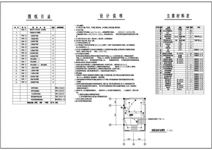 利达办公楼电气设计方案及施工全套CAD图纸_图1