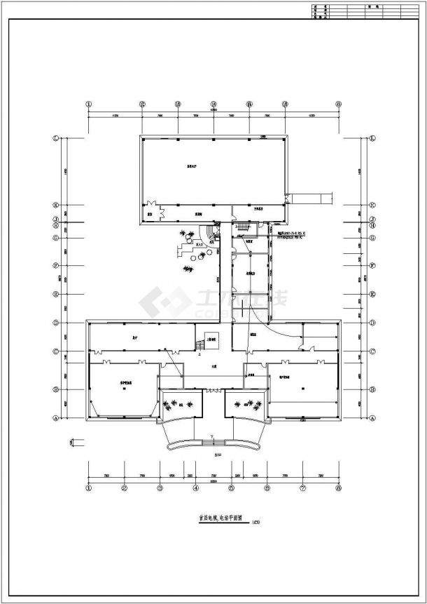 某办公楼全套电气施工设计全套CAD图纸-图二
