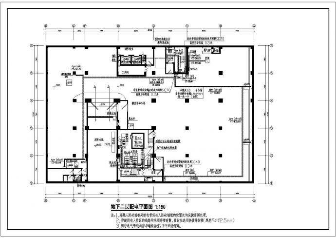 某大厦办公楼强电设计方案及施工全套CAD图纸_图1