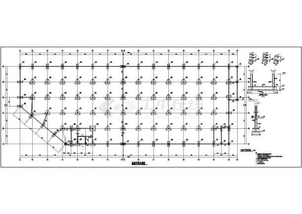 浙江某3层框架结构厂房结构设计施工图-图二