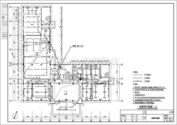 某工程公司办公楼电气施工设计全套CAD图纸-图二