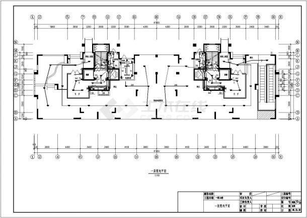 某小区一期十一楼电气设计CAD施工图-图一