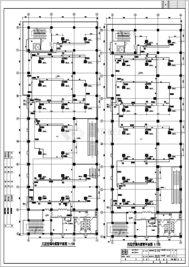 [河北]科技大学科技馆多联机系统设计cad施工图纸-图一
