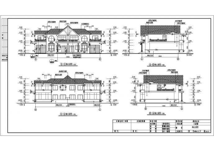 某地两层砖混结构双拼别墅建筑设计方案图_图1