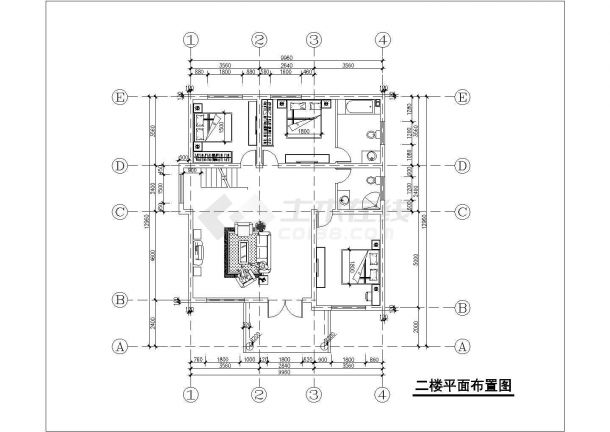 某三层独栋别墅建筑结构及水电全套设计图-图二