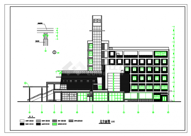 某地文化艺术中心建筑设计方案CAD图-图二