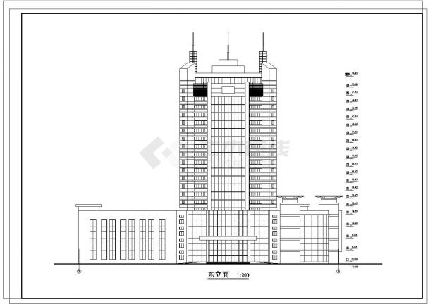 某地二十一层框剪结构酒店建筑设计方案图-图一