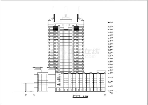 某地二十一层框剪结构酒店建筑设计方案图-图二