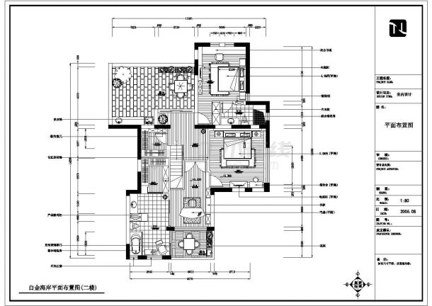 某地两层砖混结构别墅室内装修设计施工图-图二