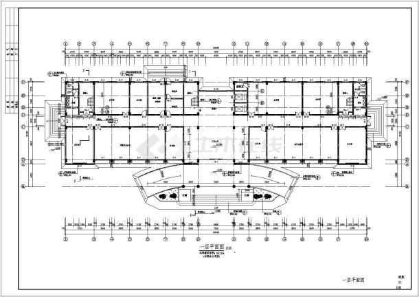 某框架办公楼建筑结构CAD设计施工图纸-图一