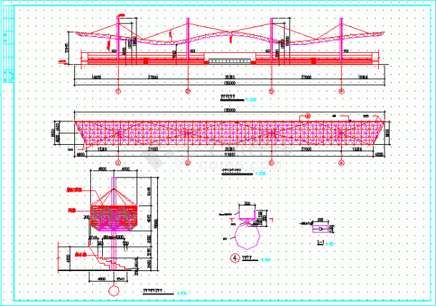 某膜结构工程结构建筑结构CAD设计施工图纸-图一