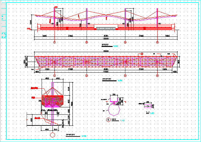 某膜结构工程结构建筑结构CAD设计施工图纸