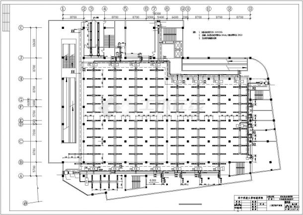 某仓储商场中央空调整套系统设计cad施工方案图纸-图二