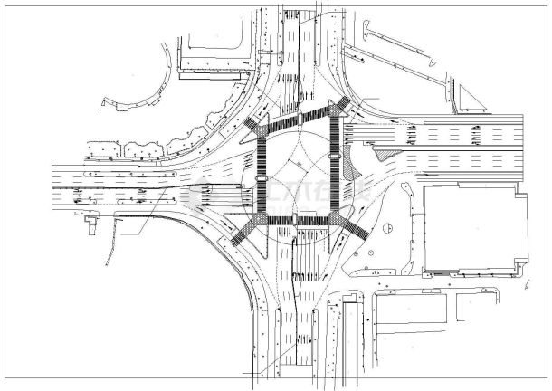 某详细大型路口交通设计CAD图纸-图一