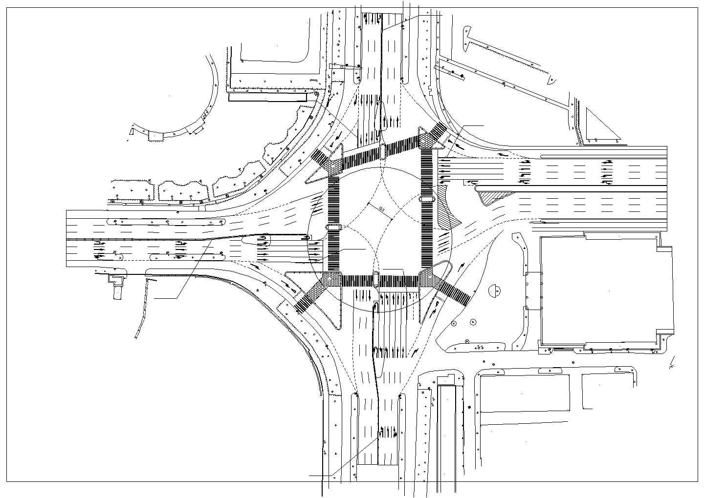 某详细大型路口交通设计CAD图纸