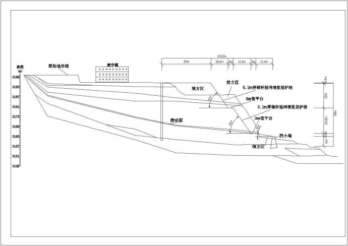 边坡工程初步设计阶段滑坡治理措施图纸_图1