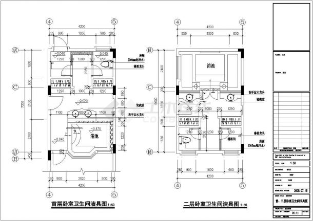 东南亚型别墅建筑设计CAD实际施工图-图二