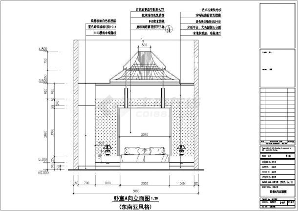 东南亚风格别墅建筑设计CAD施工图-图二