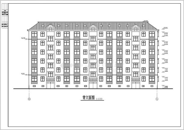 某地区大型小区六层住宅楼建筑施工设计图-图二