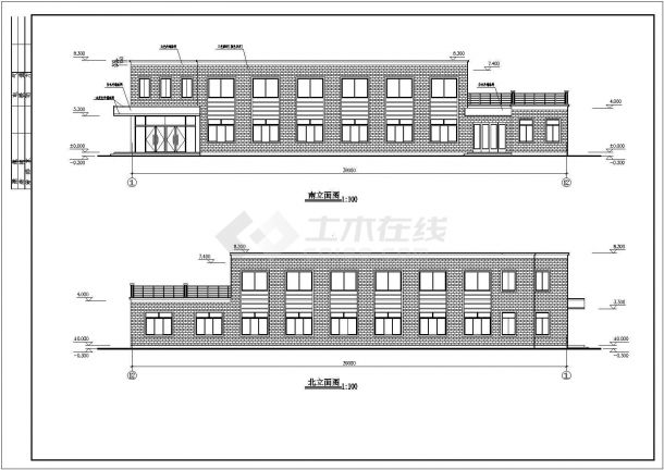 某地公司食堂建筑设计CAD施工图-图一