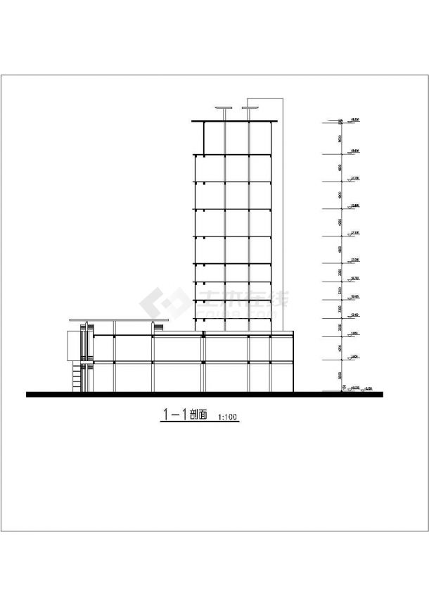 某公司高层办公楼建筑设计CAD施工图-图二