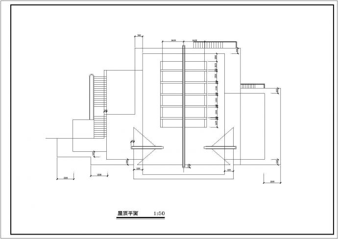 索道上部站茶室建筑施工cad设计方案图纸_图1