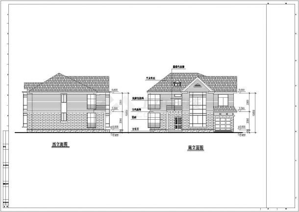 别墅户型建筑设计方案图纸（全套）-图二