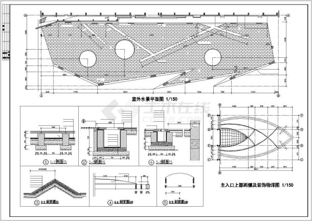 体育场建筑施工全套方案cad设计图纸-图二