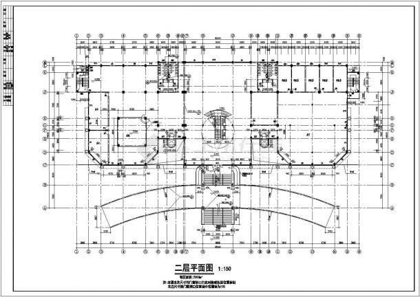 某欧式风格售楼中心建筑CAD设计图纸-图二