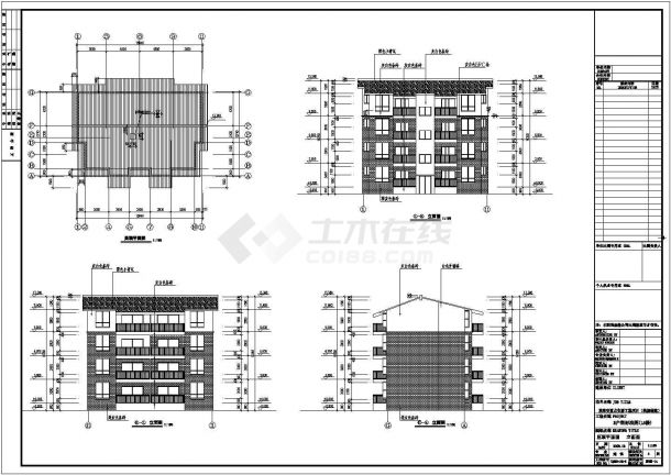 彭州市4层砌体结构住宅楼建筑专业施工图-图一